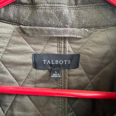 HC982 Calvin Klein Quilted Black Hooded Jacket and Talbot's Green Jacket