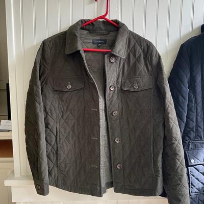 HC982 Calvin Klein Quilted Black Hooded Jacket and Talbot's Green Jacket