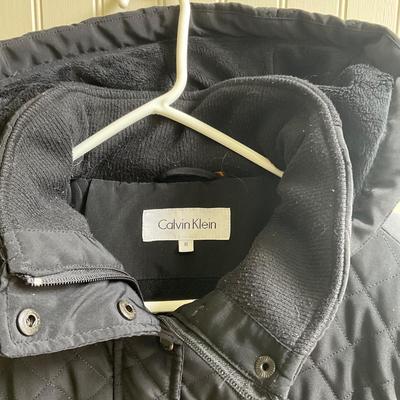 HC982 Calvin Klein Quilted Black Hooded Jacket and Talbot's Green Jacket