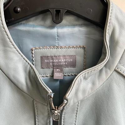 HC983 Tahari Wool Jacket with Neiman Marcus Leather Jacket