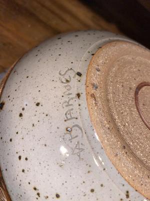 SIGNED "BARNES" KITCHEN POTTERY BOWLS