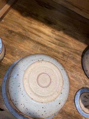 SIGNED "BARNES" KITCHEN POTTERY BOWLS