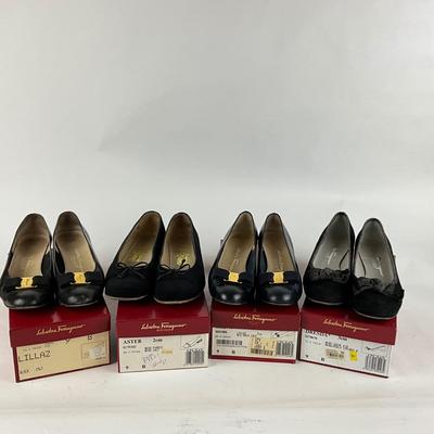 M987 Four pairs of Ladies Salvatore Ferragamo Shoes Size 9B