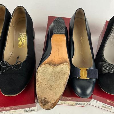 M987 Four pairs of Ladies Salvatore Ferragamo Shoes Size 9B
