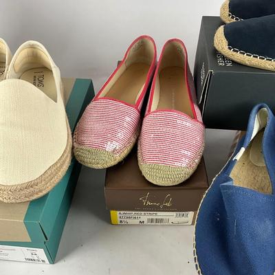 M1001 Ladies Shoe Lot, FRANK SARTO,TOMS,JACK RODGER, ECCO, EILEEN FISHER