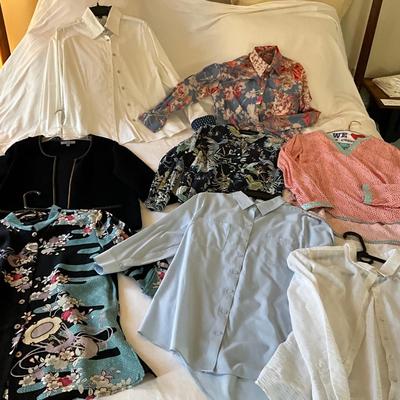 M1018 Lot of Ladies Blouses, CHICOS, DYLAN, CITRON, ESCAPADA, ENGLISH LAUNDRY