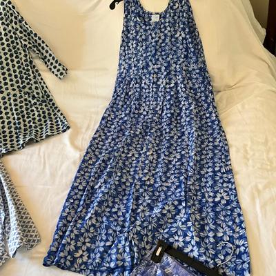 M1019 Tropical Summer Dress, Blouse, Tunic Lot FRESH PRODUCE, BLUE GINGER