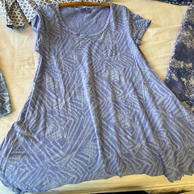 M1019 Tropical Summer Dress, Blouse, Tunic Lot FRESH PRODUCE, BLUE GINGER