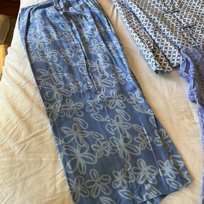 M1019 Tropical Summer Dress, Blouse, Tunic Lot FRESH PRODUCE, BLUE GINGER