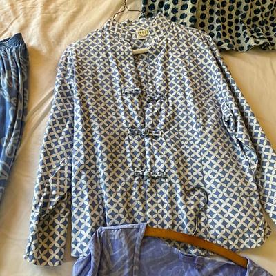 M1019 Tropical Summer Dress, Blouse, Tunic Lot FRESH PRODUCE, BLUE GINGER