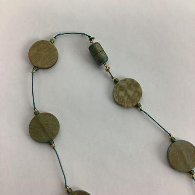 M1053 Artisan Acrylic Silk Disk Polymer Necklace by Rachel Carren