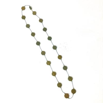 M1053 Artisan Acrylic Silk Disk Polymer Necklace by Rachel Carren