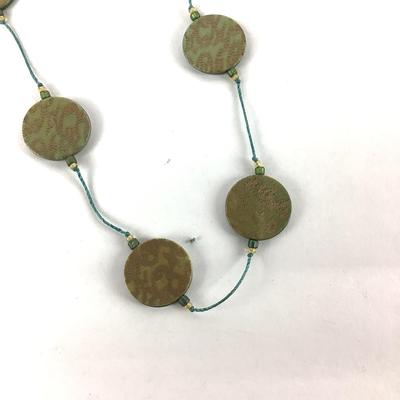 M1053 Artisan Acrylic Silk Disk Polymer Necklace by Rachel Carren