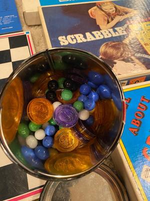 VINTAGE MONOPOLY, ELECTRONIC BLACKJACK, SCRABBLE JUNIOR, ALL ABOUT GREELEY, U.S.A. PUZZLE AND MORE