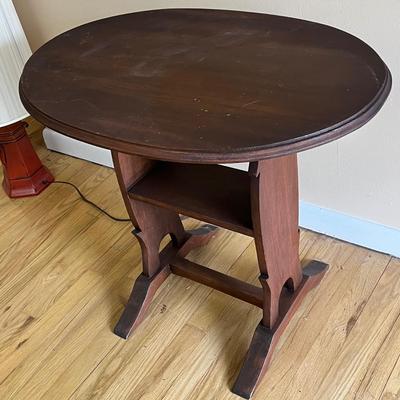 LOT 145K: Antique Handmade Table with Lamp
