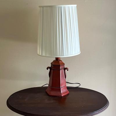 LOT 145K: Antique Handmade Table with Lamp