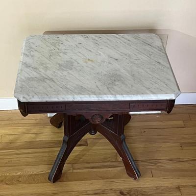 LOT 146K: Marble Top Antique Table