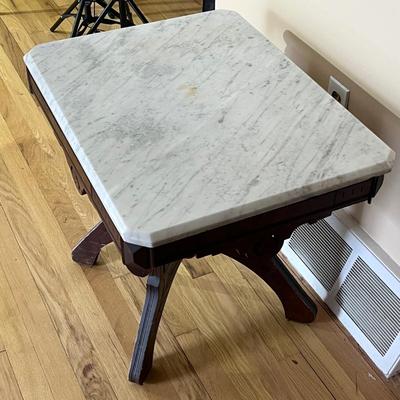 LOT 146K: Marble Top Antique Table