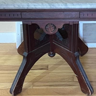 LOT 146K: Marble Top Antique Table