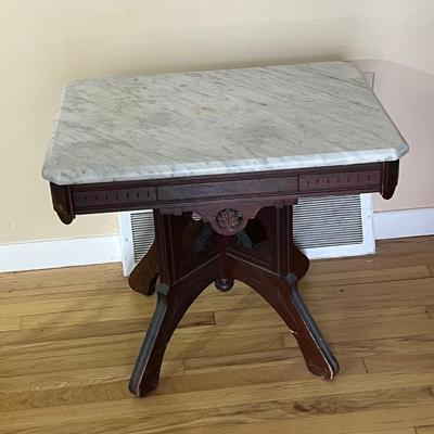 LOT 146K: Marble Top Antique Table