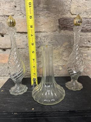 Vintage Avon perfume bottles, pressed glass, etc