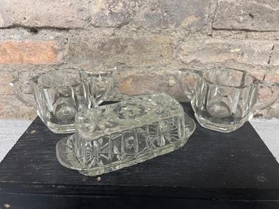 Vintage Avon perfume bottles, pressed glass, etc