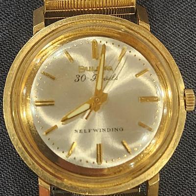 Vintage Bulova 14k Gold Case Wristwatch Self Winding