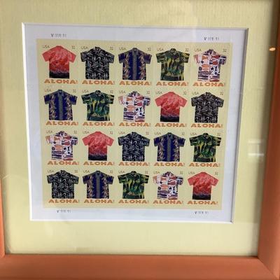 L1072 Hawaiian Art and Decor Lot with Peggy Hopper , Aloha Shirt Stamps