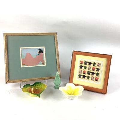 L1072 Hawaiian Art and Decor Lot with Peggy Hopper , Aloha Shirt Stamps