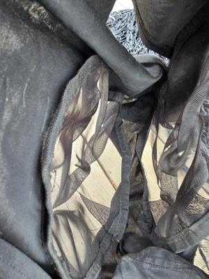 Equestrian Tack - Nylon Hay bale slow feed bag and a full-face bug shield mask / bonnet net