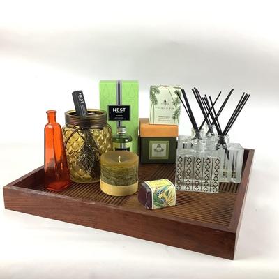 K1075 REED Diffuser Lot with New in Box Diffuser Parfume, Bath Salts, Candle and more