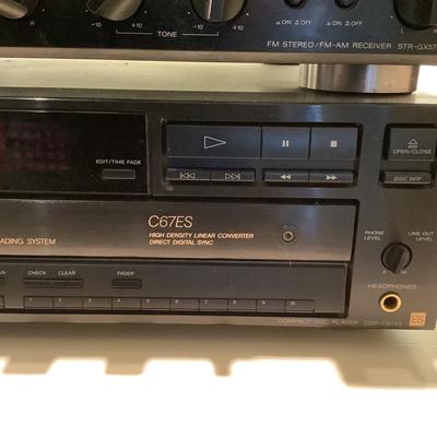 L1080 Sony Stereo Receiver and 5 Disc CD Player with Pair of Parasound Speakers