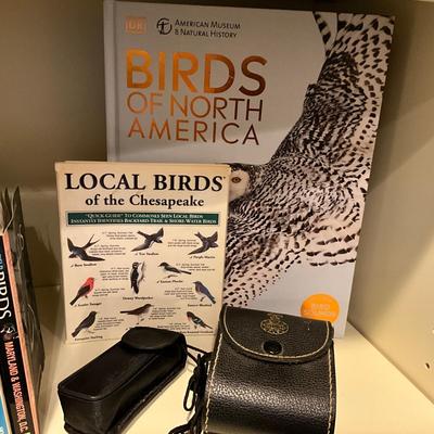 O664 Lot of Bird Books and Bird Binoculars