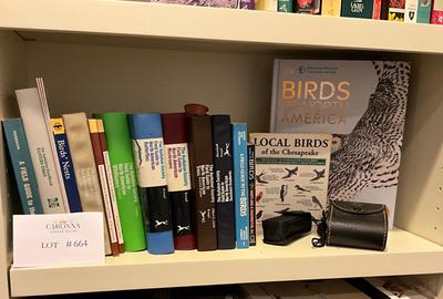 O664 Lot of Bird Books and Bird Binoculars