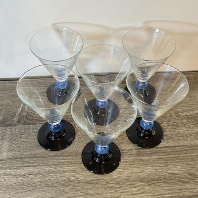 LOT 141K: Cobalt Blue Glass Collection: Large & Small Pitchers, Crackle Glass Cups & More