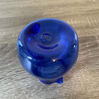 LOT 141K: Cobalt Blue Glass Collection: Large & Small Pitchers, Crackle Glass Cups & More