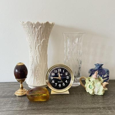 LOT 256K: Lenox Woodland Vase, Signed Mini Art Pottery Vase & More