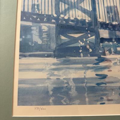 LOT 258F: Signed & Numbered 177/500 Ann Simon Watercolor Print of The Skyline of Philadelphia