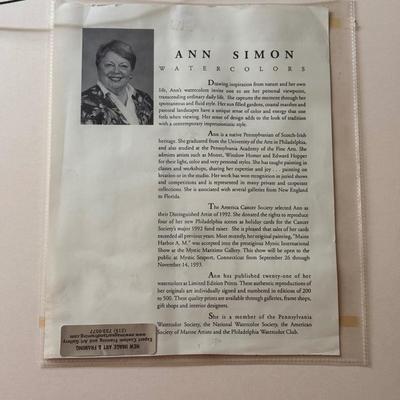 LOT 258F: Signed & Numbered 177/500 Ann Simon Watercolor Print of The Skyline of Philadelphia