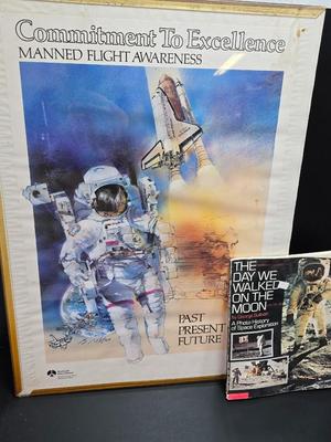Commitment to Excellence poster and The day We Walked On The Moon paperback book