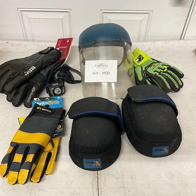 G920 Gloves, Knee Pads, Headlamp Face Sheild