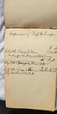 Travel Diary 1855 Trip to Europe