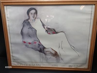 R.C. Gorman print signed Native American poster -framed wall art