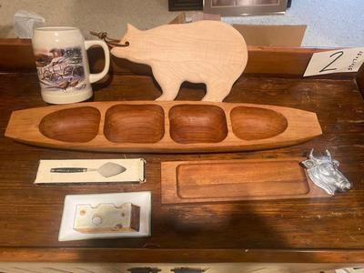 UNIQUE HORS D’OEUVRES DISH, CHEESE PLATTER FROM ITALY, TERRY REDLANDS TANKARD AND MORE