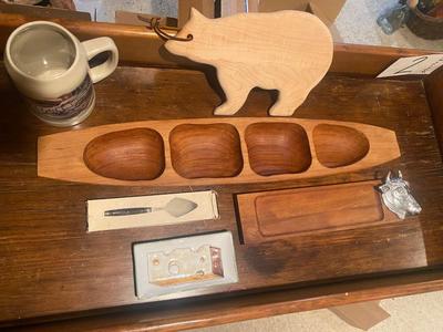 UNIQUE HORS D’OEUVRES DISH, CHEESE PLATTER FROM ITALY, TERRY REDLANDS TANKARD AND MORE
