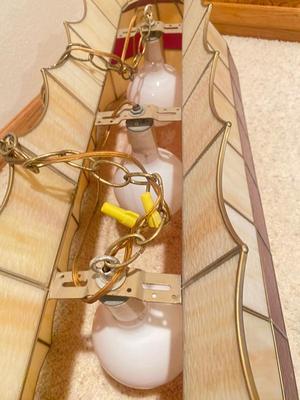 LEADED STAINED GLASS HANGING POOL TABLE/ BAR/ ISLAND/ ETC