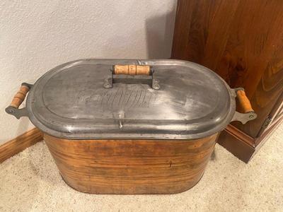 ANTIQUE COPPER BOILER & COAL SHOVEL