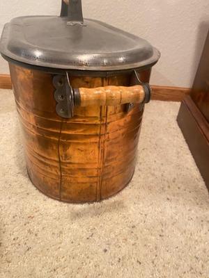 ANTIQUE COPPER BOILER & COAL SHOVEL
