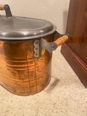 ANTIQUE COPPER BOILER & COAL SHOVEL