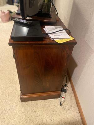 PANASONIC 42” FLATSCREEN PLASMA HDTV, SOLID WOOD TV STAND AND LG BLUE-RAY DVD PLAYER